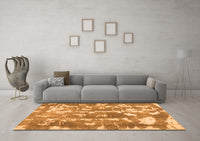 Machine Washable Abstract Orange Contemporary Rug, wshcon770org