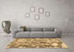 Machine Washable Abstract Brown Contemporary Rug in a Living Room,, wshcon770brn