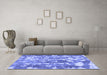 Machine Washable Abstract Blue Contemporary Rug in a Living Room, wshcon770blu