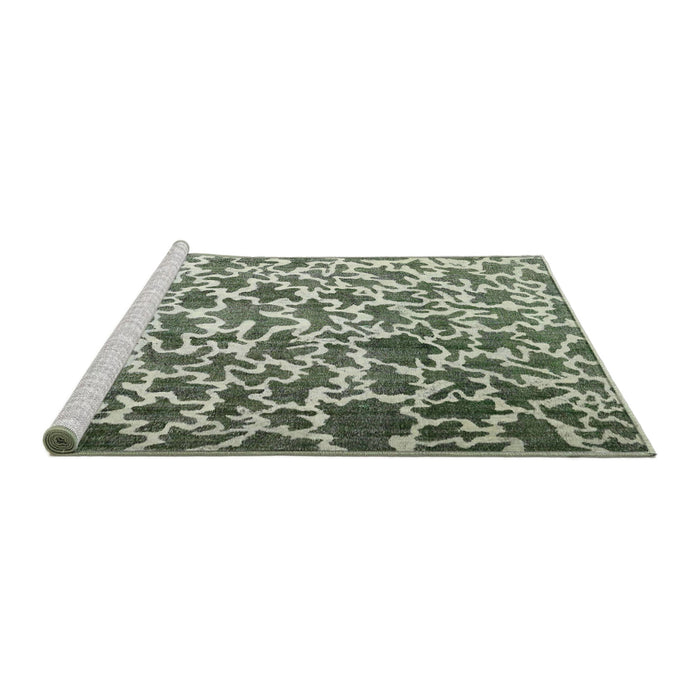 Serging Thickness of Machine Washable Contemporary Dark Olive Green Rug, wshcon771