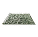 Serging Thickness of Machine Washable Contemporary Dark Olive Green Rug, wshcon771