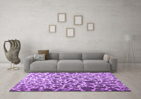 Machine Washable Abstract Purple Contemporary Rug, wshcon771pur