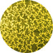 Round Abstract Yellow Contemporary Rug, con771yw