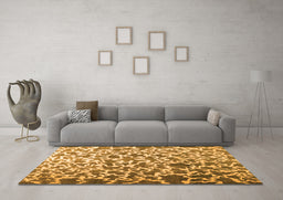 Machine Washable Abstract Orange Contemporary Area Rugs in a Living Room, wshcon771org