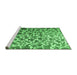 Sideview of Machine Washable Abstract Emerald Green Contemporary Area Rugs, wshcon771emgrn