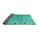 Sideview of Abstract Turquoise Contemporary Rug, con771turq