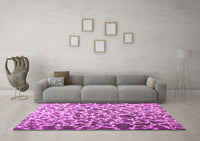 Machine Washable Abstract Pink Contemporary Rug, wshcon771pnk