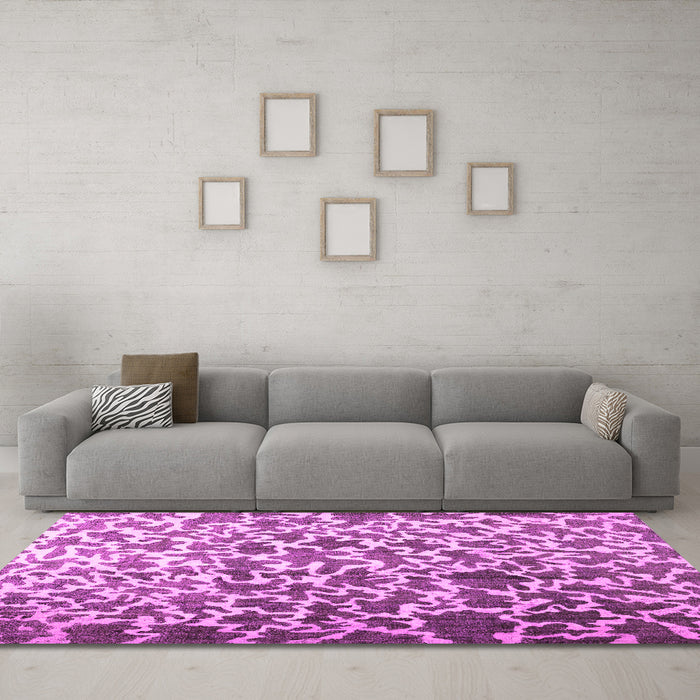 Machine Washable Abstract Pink Contemporary Rug in a Living Room, wshcon771pnk