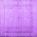 Square Machine Washable Abstract Purple Contemporary Area Rugs, wshcon772pur