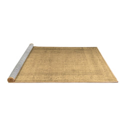 Sideview of Machine Washable Abstract Brown Contemporary Rug, wshcon772brn