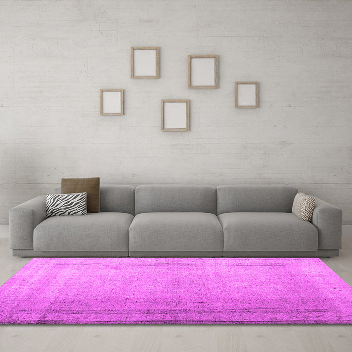 Machine Washable Abstract Pink Contemporary Rug in a Living Room, wshcon772pnk