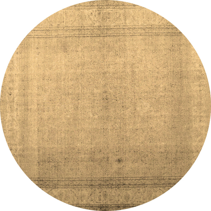 Round Abstract Brown Contemporary Rug, con772brn
