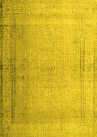 Abstract Yellow Contemporary Rug, con772yw