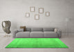 Machine Washable Abstract Green Contemporary Area Rugs in a Living Room,, wshcon772grn