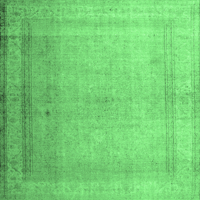 Square Abstract Emerald Green Contemporary Rug, con772emgrn