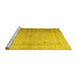 Sideview of Machine Washable Abstract Yellow Contemporary Rug, wshcon772yw