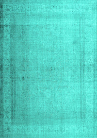 Abstract Turquoise Contemporary Rug, con772turq