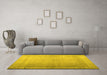 Machine Washable Abstract Yellow Contemporary Rug in a Living Room, wshcon772yw