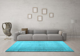 Machine Washable Abstract Light Blue Contemporary Rug in a Living Room, wshcon772lblu