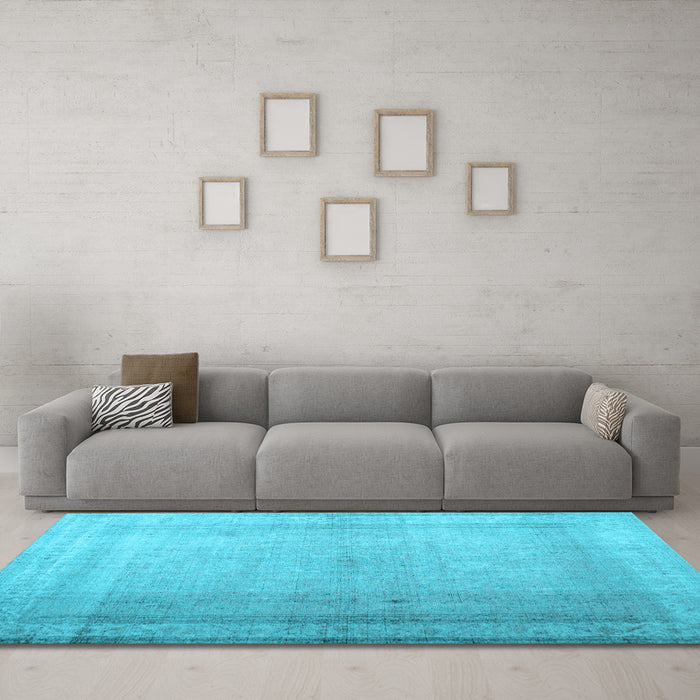 Machine Washable Abstract Light Blue Contemporary Rug in a Living Room, wshcon772lblu