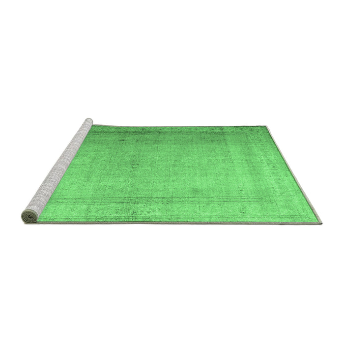 Sideview of Machine Washable Abstract Emerald Green Contemporary Area Rugs, wshcon772emgrn