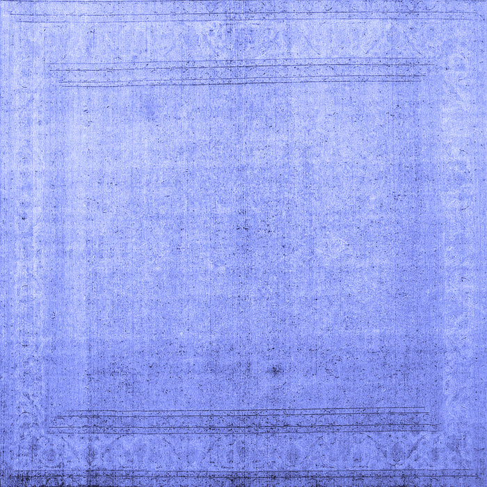 Square Machine Washable Abstract Blue Contemporary Rug, wshcon772blu