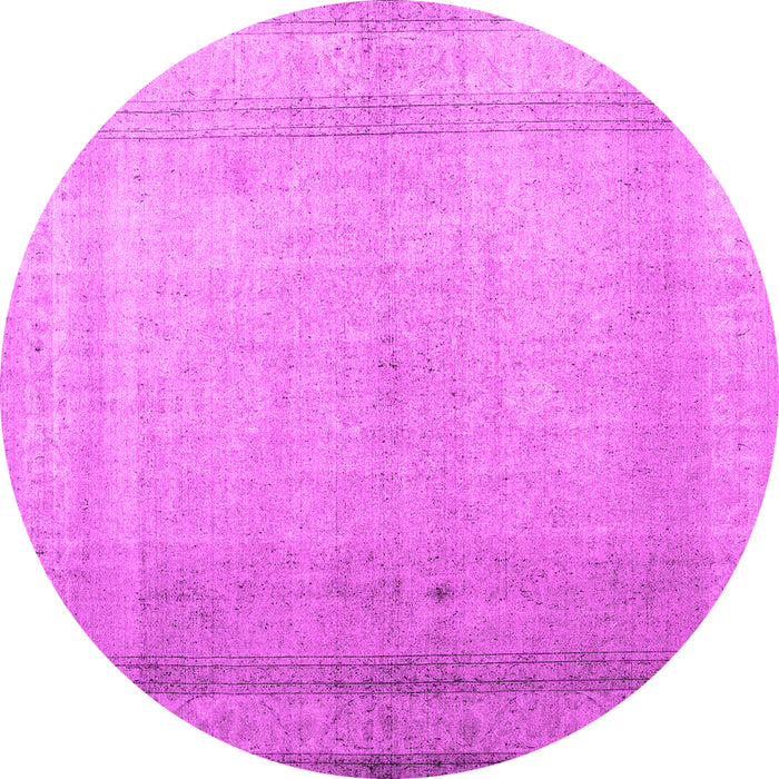 Round Machine Washable Abstract Pink Contemporary Rug, wshcon772pnk