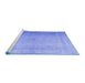 Sideview of Machine Washable Abstract Blue Contemporary Rug, wshcon772blu