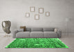 Machine Washable Abstract Green Contemporary Area Rugs in a Living Room,, wshcon773grn