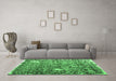 Machine Washable Abstract Emerald Green Contemporary Area Rugs in a Living Room,, wshcon773emgrn