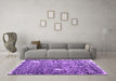 Machine Washable Abstract Purple Contemporary Area Rugs in a Living Room, wshcon773pur