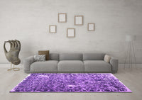 Machine Washable Abstract Purple Contemporary Rug, wshcon773pur