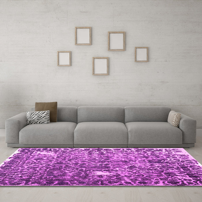 Machine Washable Abstract Pink Contemporary Rug in a Living Room, wshcon773pnk