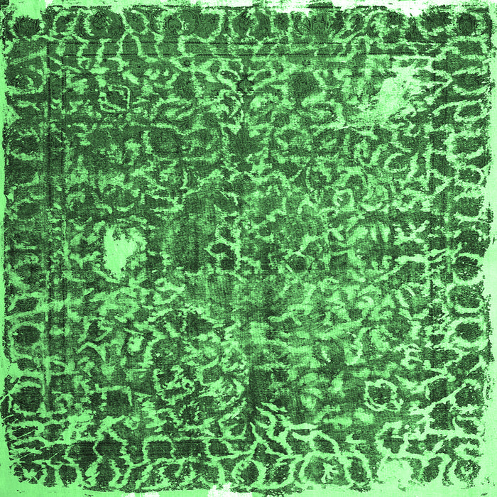 Square Abstract Emerald Green Contemporary Rug, con773emgrn