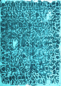 Abstract Light Blue Contemporary Rug, con773lblu