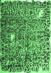 Abstract Emerald Green Contemporary Rug, con773emgrn