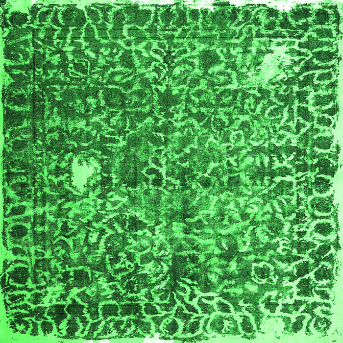 Serging Thickness of Abstract Green Contemporary Rug, con773grn
