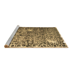 Sideview of Machine Washable Abstract Brown Contemporary Rug, wshcon773brn