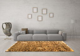 Machine Washable Abstract Orange Contemporary Area Rugs in a Living Room, wshcon773org