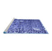 Sideview of Machine Washable Abstract Blue Contemporary Rug, wshcon773blu