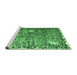 Sideview of Machine Washable Abstract Emerald Green Contemporary Area Rugs, wshcon773emgrn