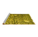 Sideview of Machine Washable Abstract Yellow Contemporary Rug, wshcon773yw