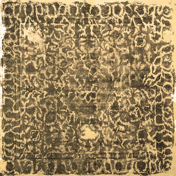 Square Abstract Brown Contemporary Rug, con773brn