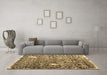 Machine Washable Abstract Brown Contemporary Rug in a Living Room,, wshcon773brn