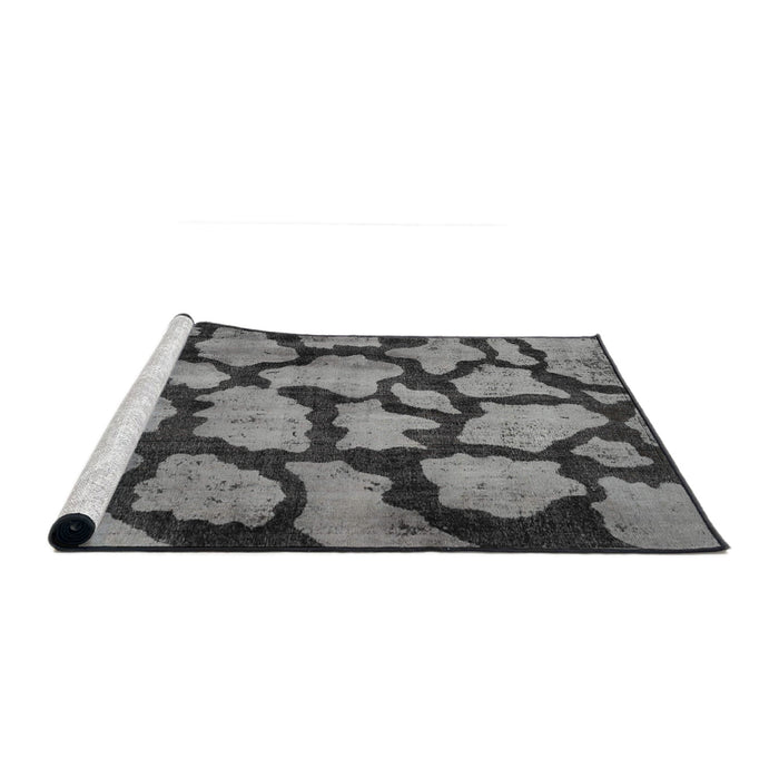 Serging Thickness of Machine Washable Contemporary Dark Gray Rug, wshcon774