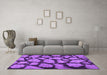 Machine Washable Persian Purple Bohemian Area Rugs in a Living Room, wshcon774pur
