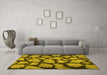 Machine Washable Persian Yellow Bohemian Rug in a Living Room, wshcon774yw