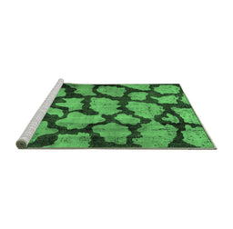 Sideview of Machine Washable Persian Emerald Green Bohemian Area Rugs, wshcon774emgrn