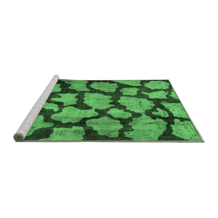 Sideview of Machine Washable Persian Emerald Green Bohemian Area Rugs, wshcon774emgrn