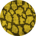 Round Persian Yellow Bohemian Rug, con774yw